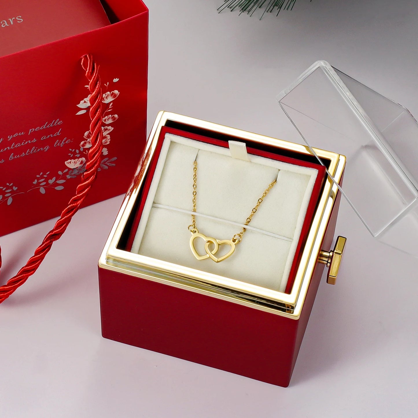 LovelyPresents Gepersonaliseerde Ketting – met Eeuwige Roos en Cadeaubox